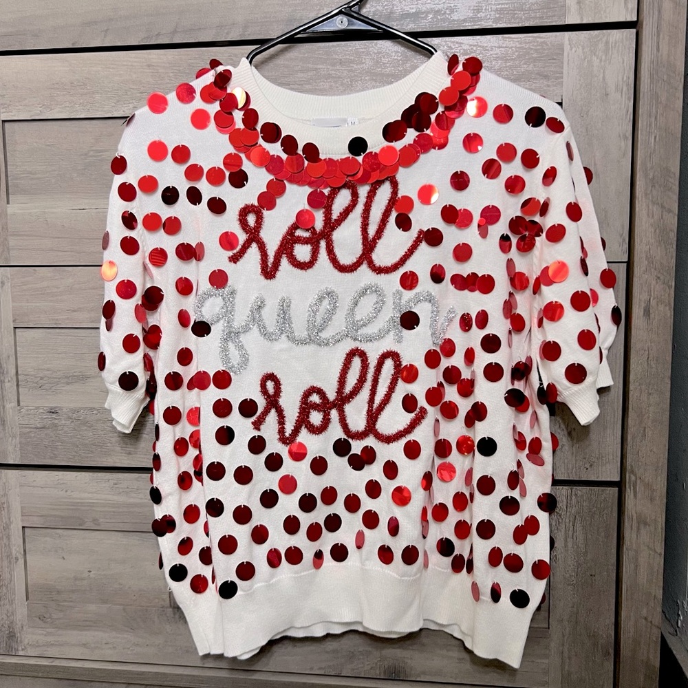 QUEEN OF SPARKLES roll queen roll sweater